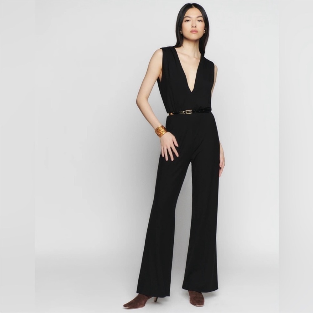 Reformation Valencia Knit Jumpsuit Black M